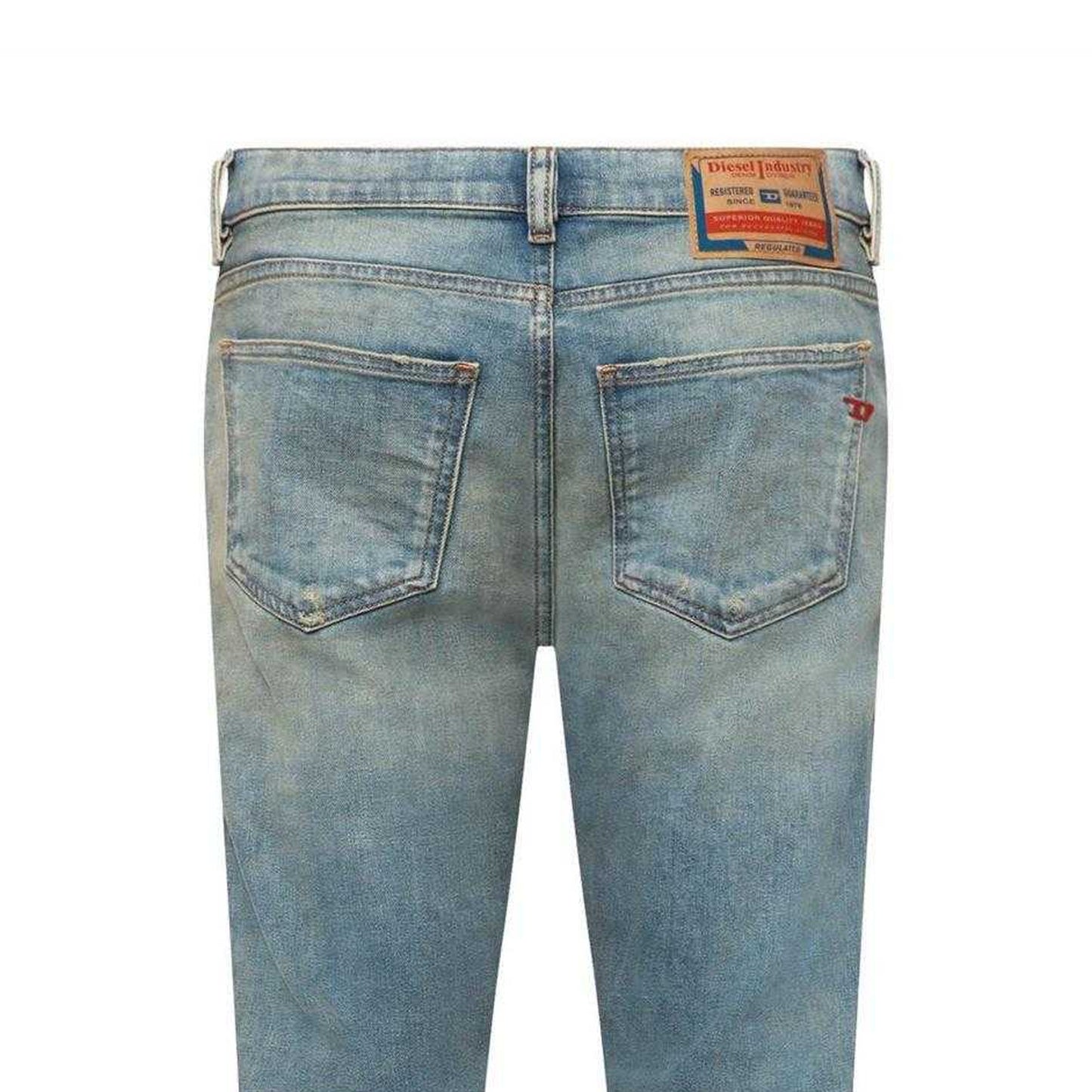 Blue Denim - Lifestyle - Diesel Mens 2019 D-Strukt Washed Faded Slim Jeans