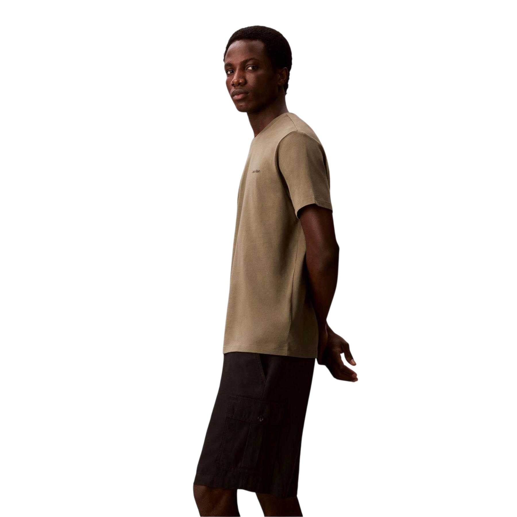 Dusty Olive - Lifestyle - Calvin Klein Mens Small Logo T-Shirt