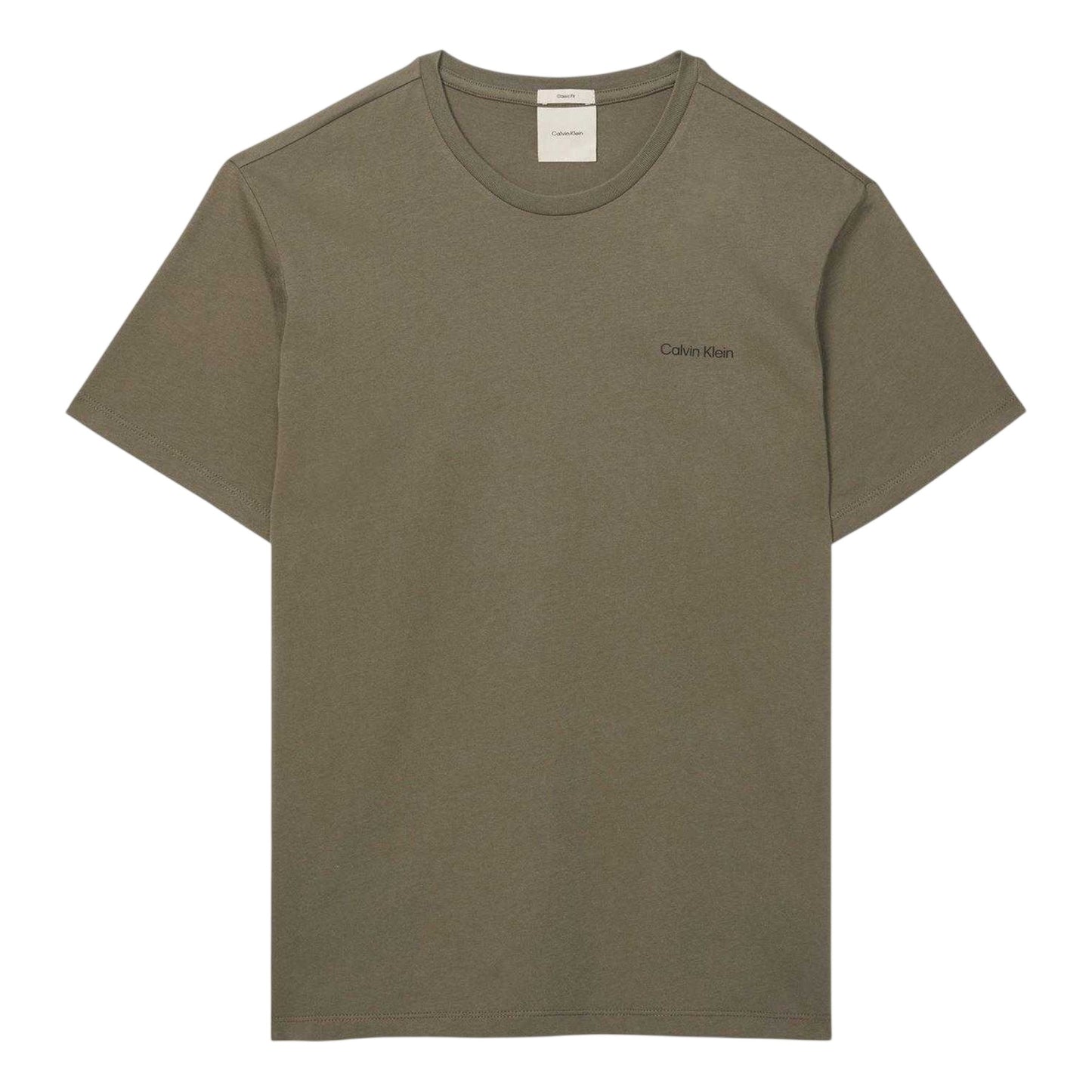 Dusty Olive - Front - Calvin Klein Mens Small Logo T-Shirt