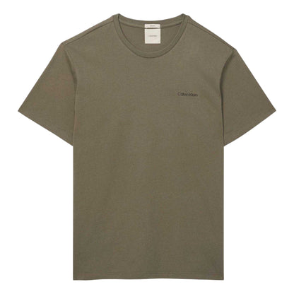 Dusty Olive - Front - Calvin Klein Mens Small Logo T-Shirt