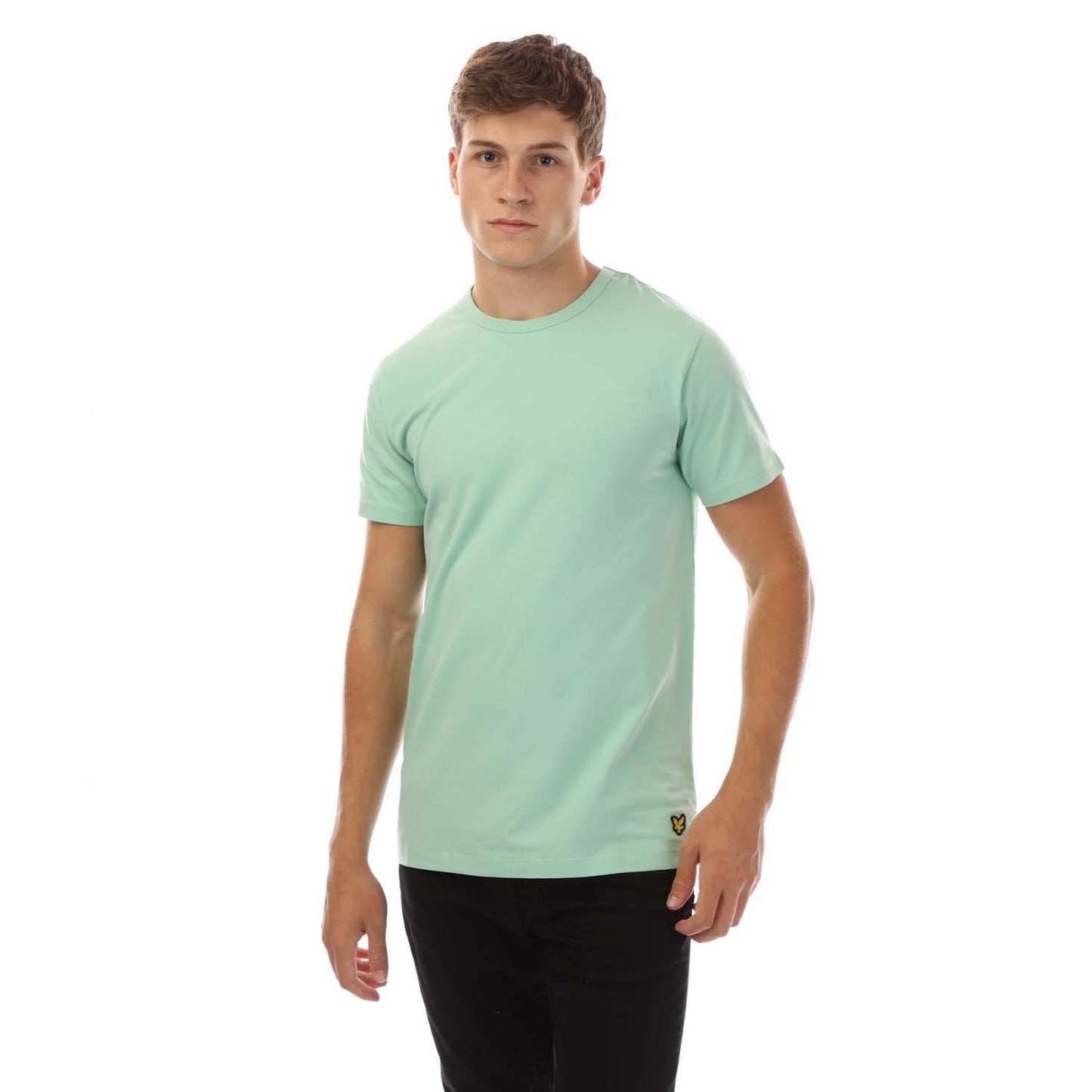 Light Blue-White-Sage Green - Front - Lyle & Scott Mens Maxwell T-Shirt (Pack of 3)