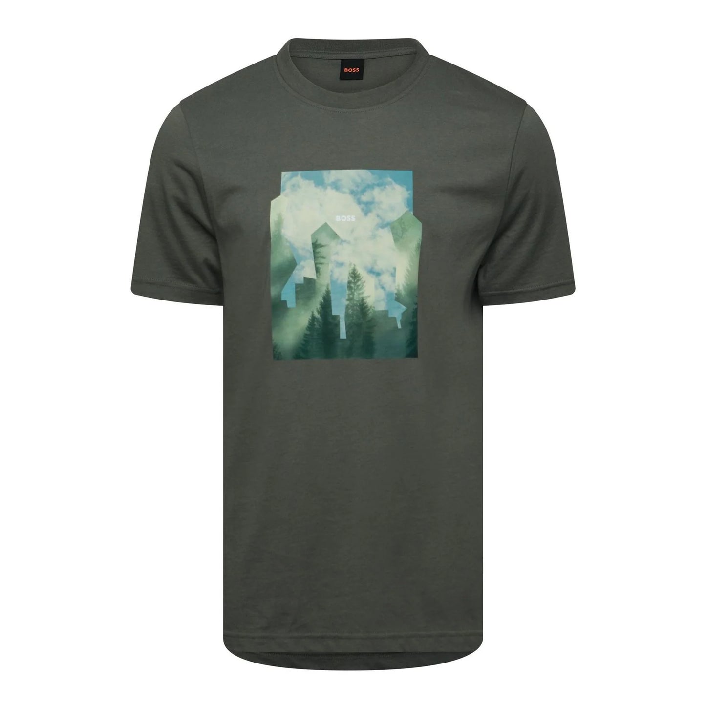 Grey - Front - Hugo Mens Cityscape T-Shirt