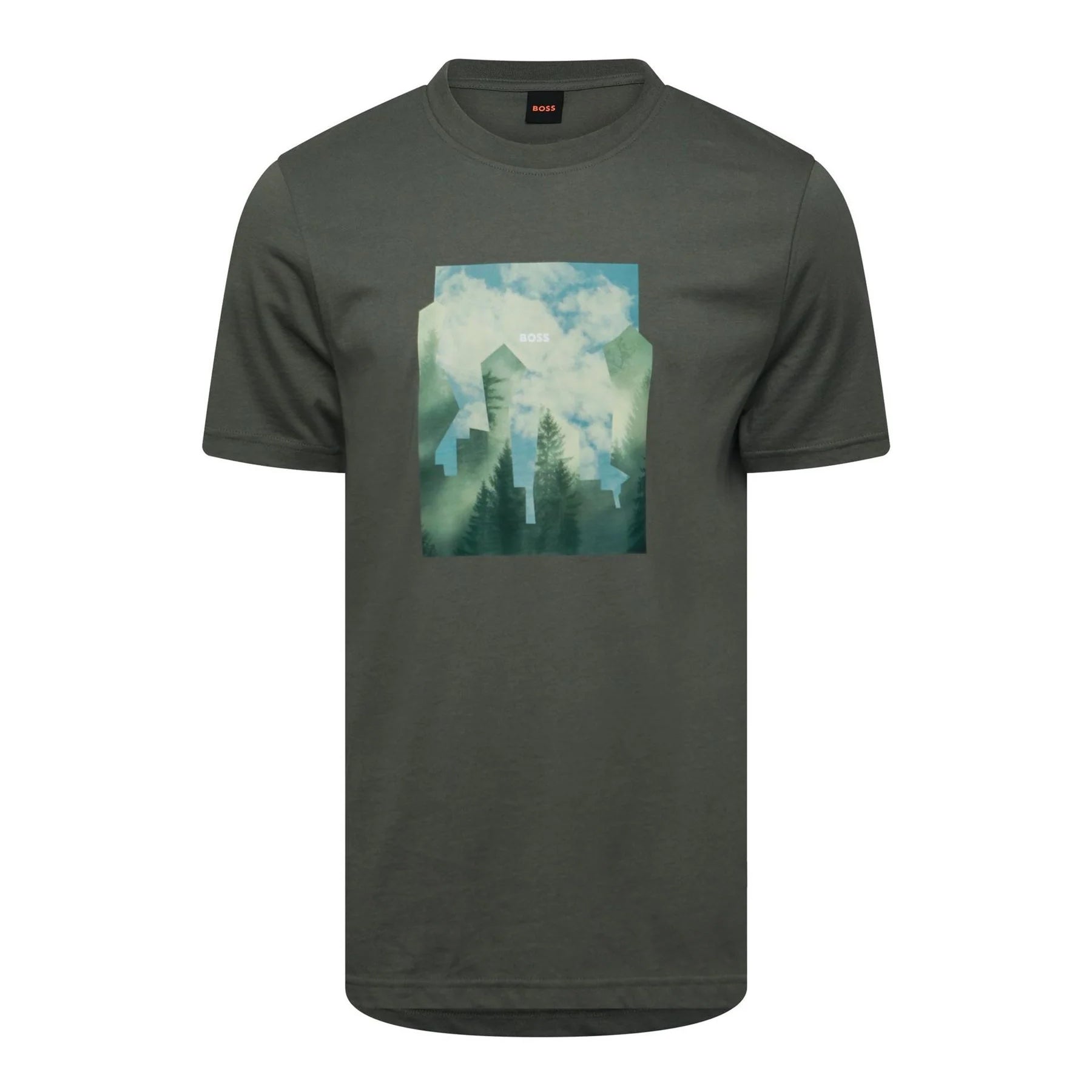 Grey - Front - Hugo Mens Cityscape T-Shirt
