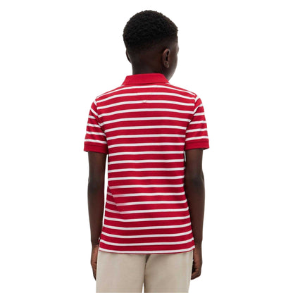 Red - Back - Tommy Hilfiger Boys Striped Polo Shirt