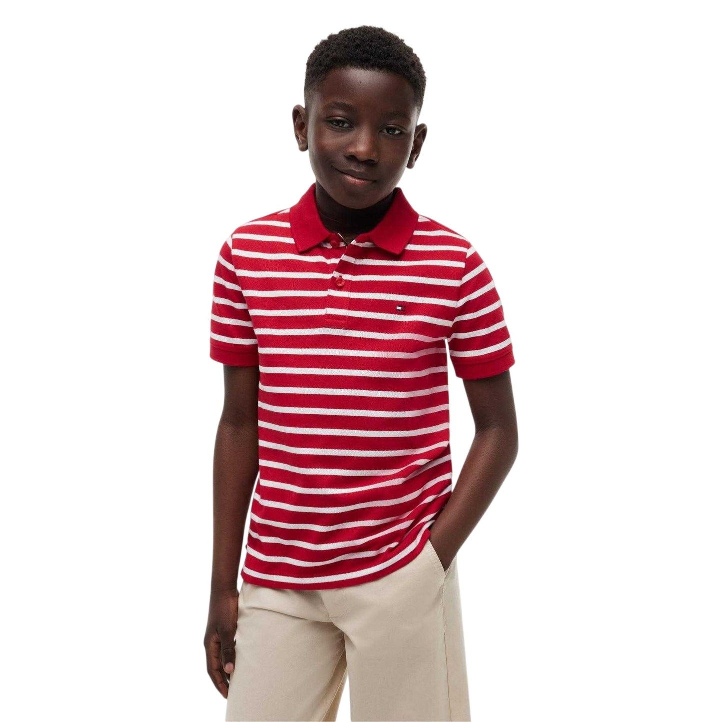 Red - Lifestyle - Tommy Hilfiger Boys Striped Polo Shirt