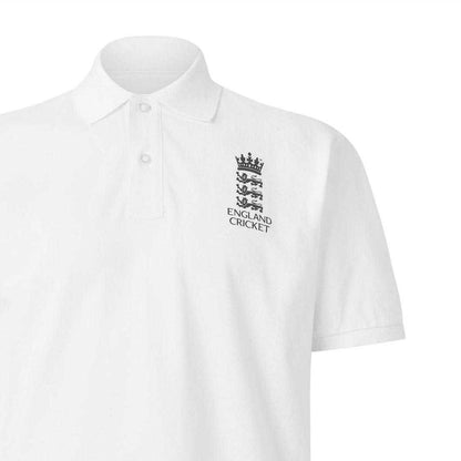 White - Side - Castore Mens England Cricket Ribbed Polo Shirt