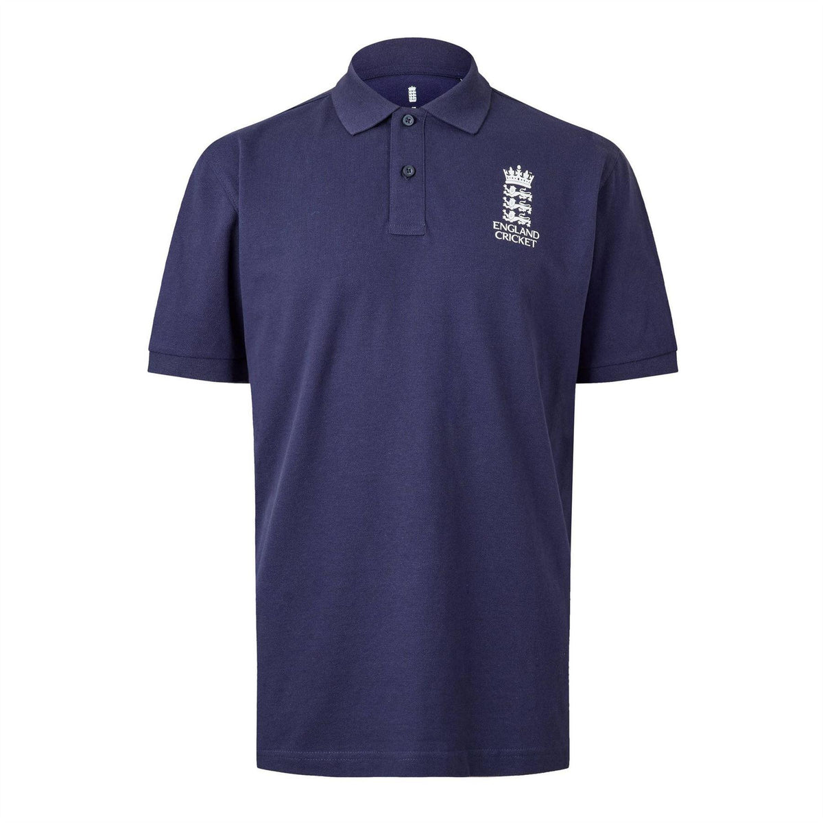 Navy - Front - Castore Mens England Cricket Ribbed Polo Shirt