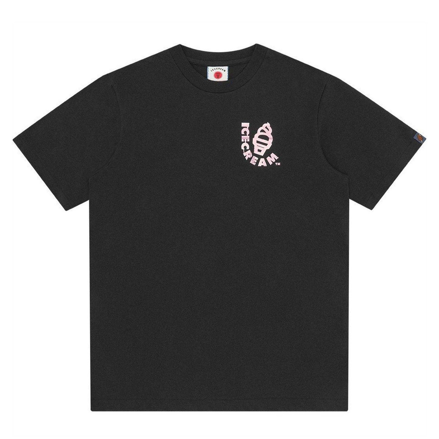 Black - Front - ICECREAM Mens Cone Regular T-Shirt