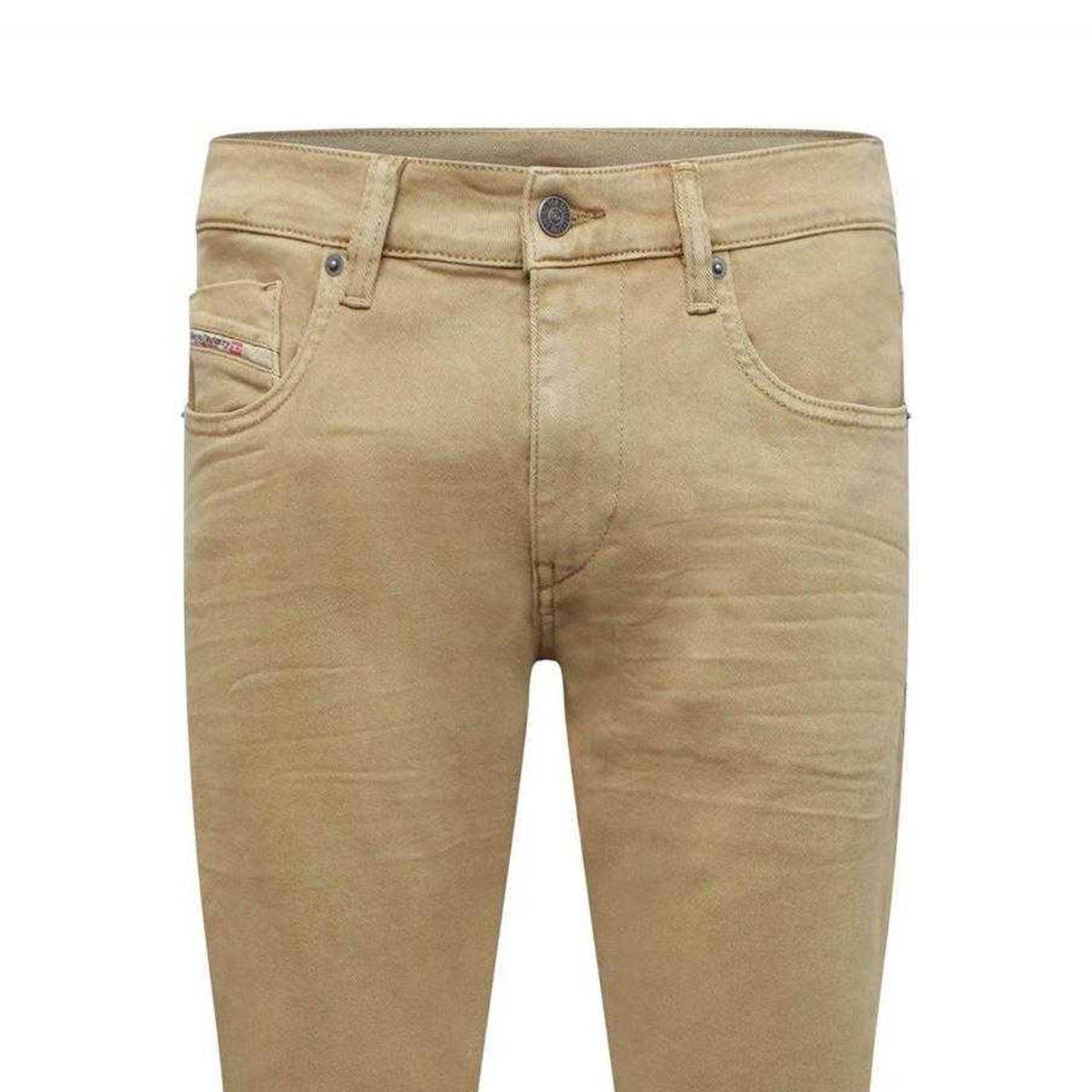 Khaki - Side - Diesel Mens 2019 D-Strukt Denim Slim Jeans