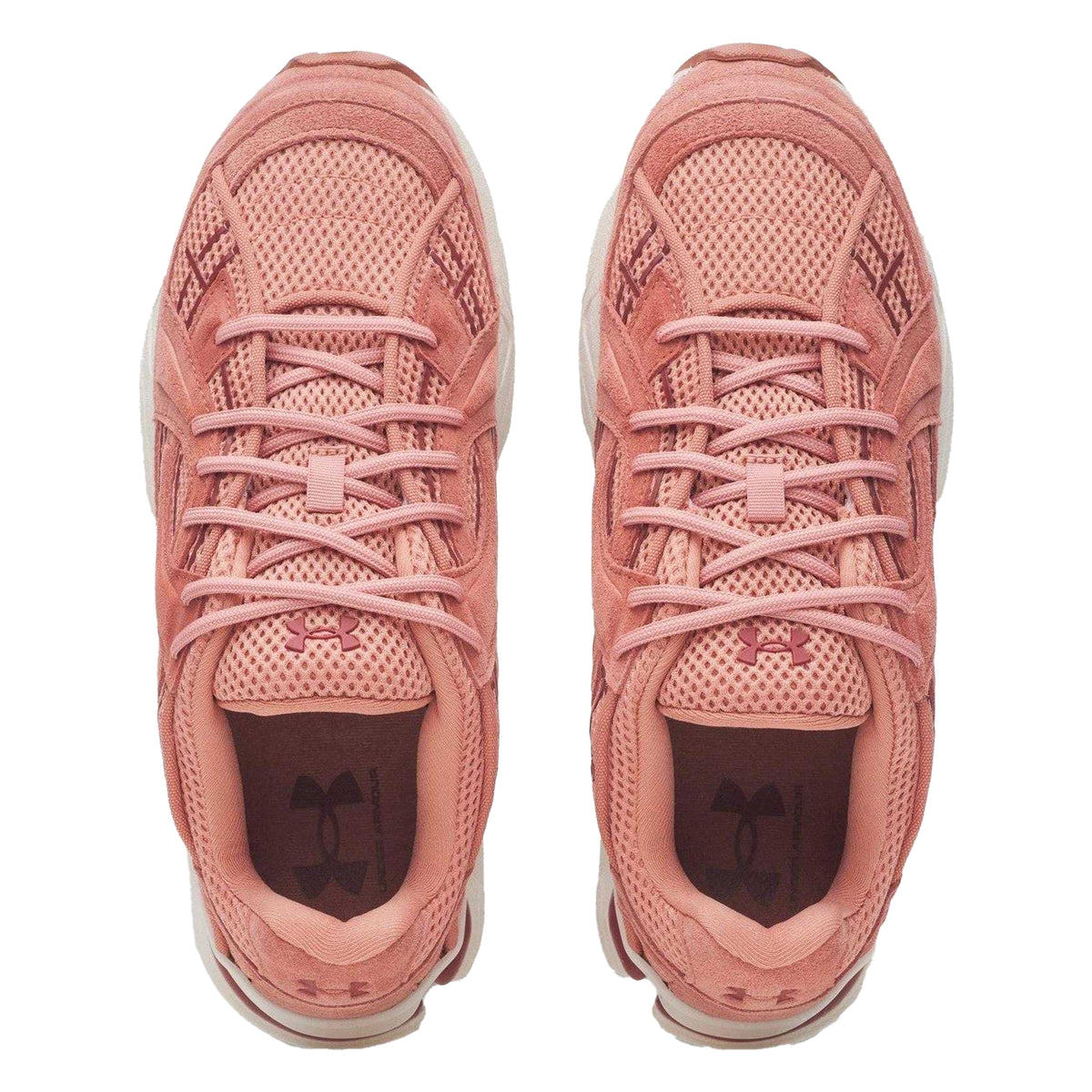 Pink - Side - Under Armour Mens Sola Suede Trainers