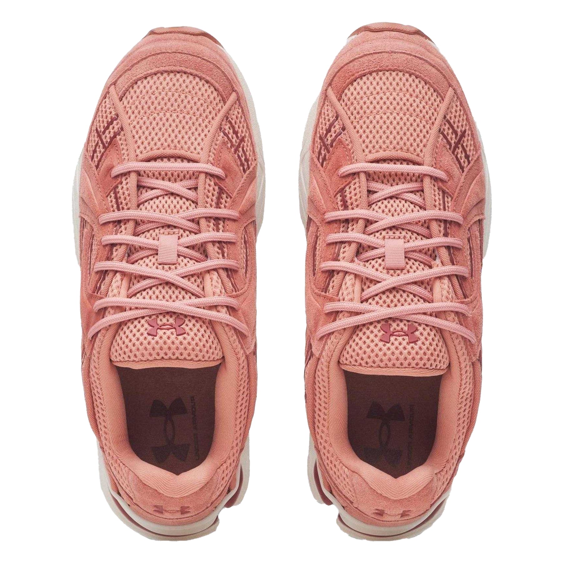 Pink - Side - Under Armour Mens Sola Suede Trainers