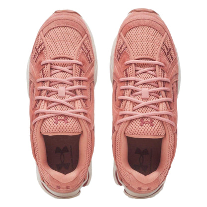 Pink - Side - Under Armour Mens Sola Suede Trainers