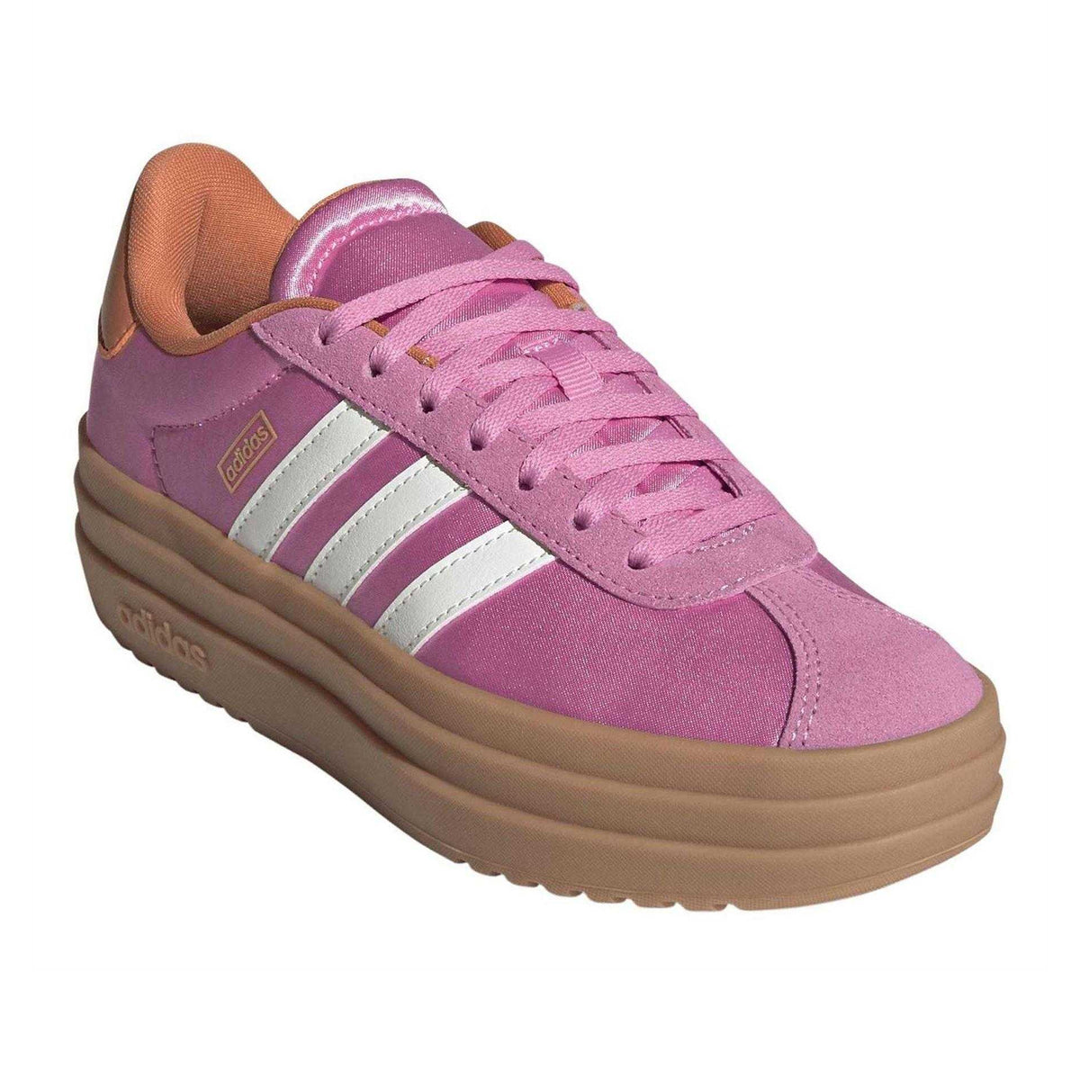 Bliss Pink - Pack Shot - Adidas Childrens-Kids VL Court Platform Trainers