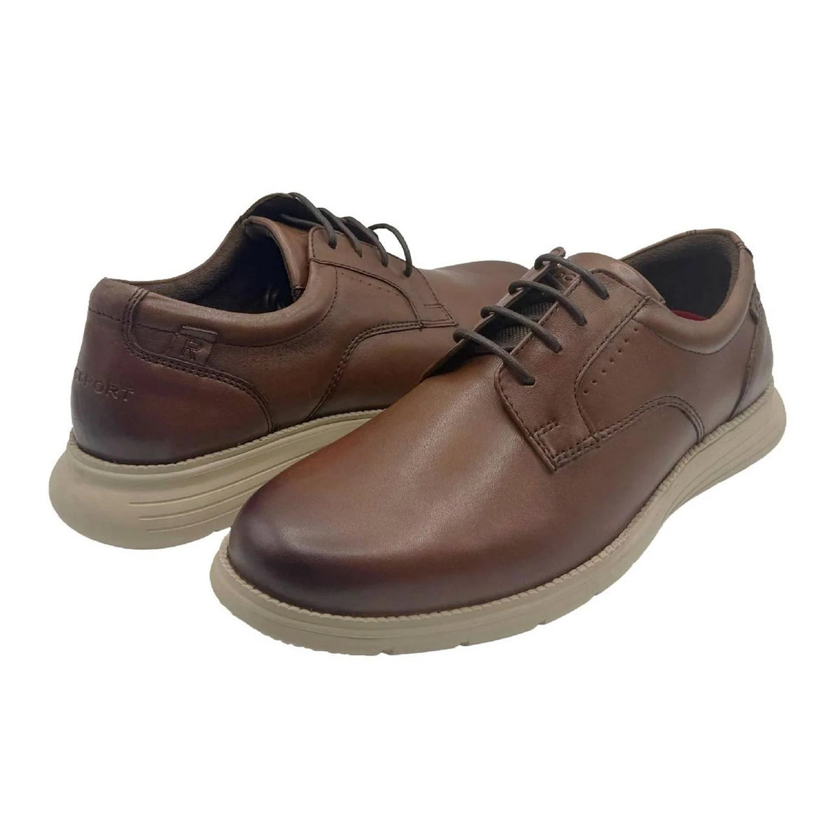 Tan - Close up - Rockport Mens Total Motion Plain Walking Shoes