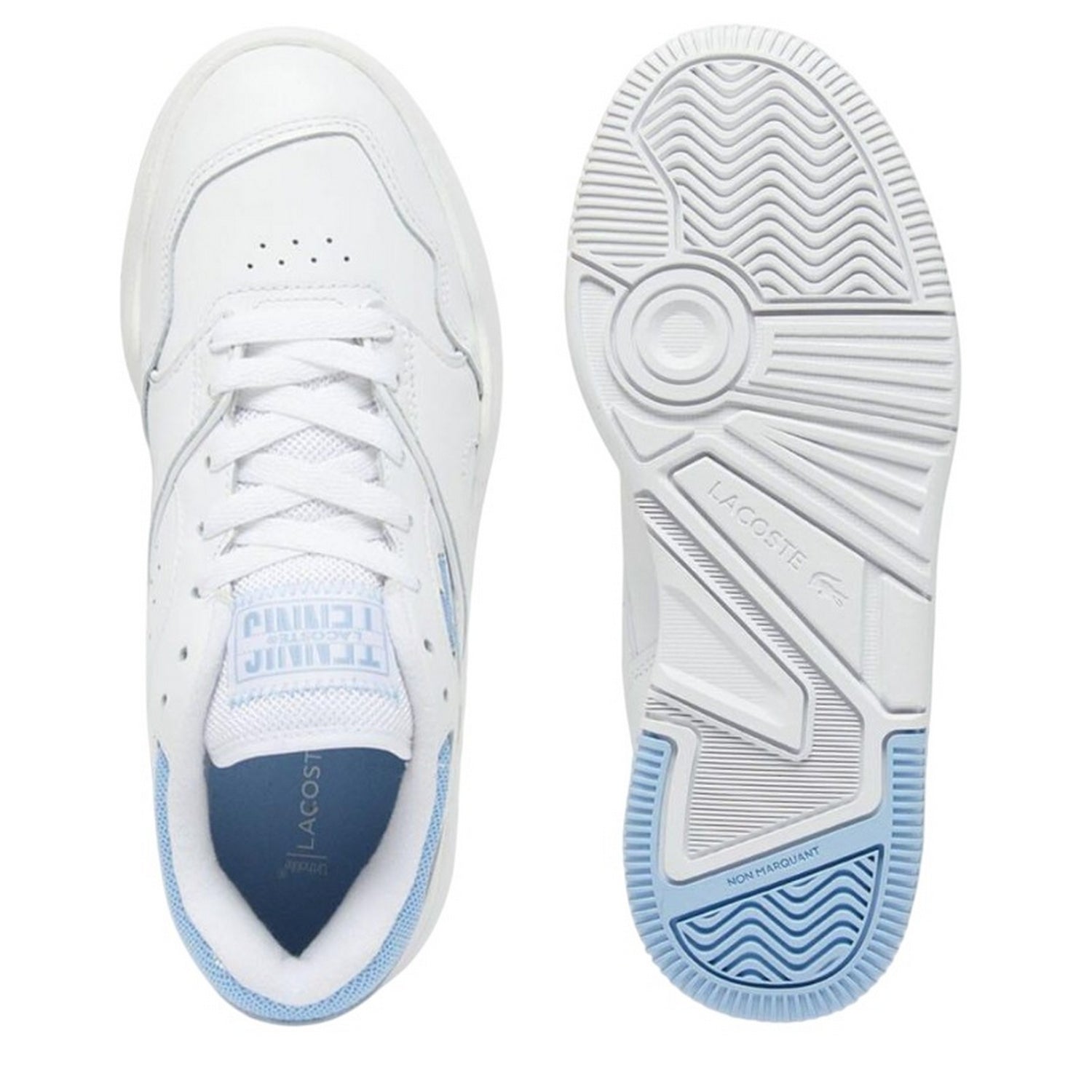 White-Blue - Lifestyle - Lacoste Womens-Ladies Lineshot Leather Trainers