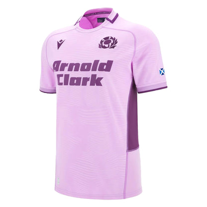 Pink - Front - Macron Childrens-Kids Rugby World Cup 2025 Scotland Away Shirt