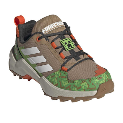 Tan-Green-White-Orange - Pack Shot - Adidas Childrens-Kids Terrex AX4R Hiking Shoes