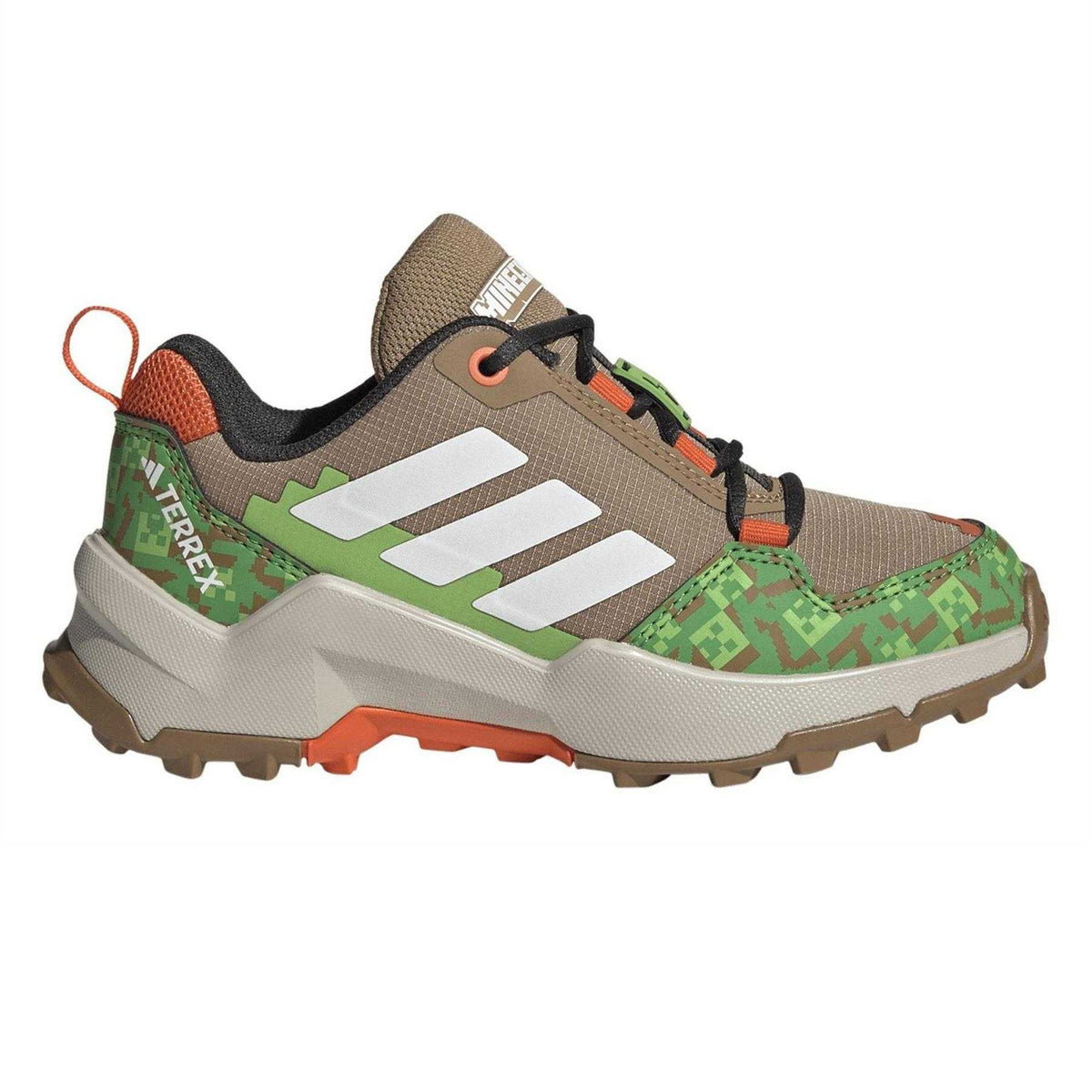 Tan-Green-White-Orange - Front - Adidas Childrens-Kids Terrex AX4R Hiking Shoes