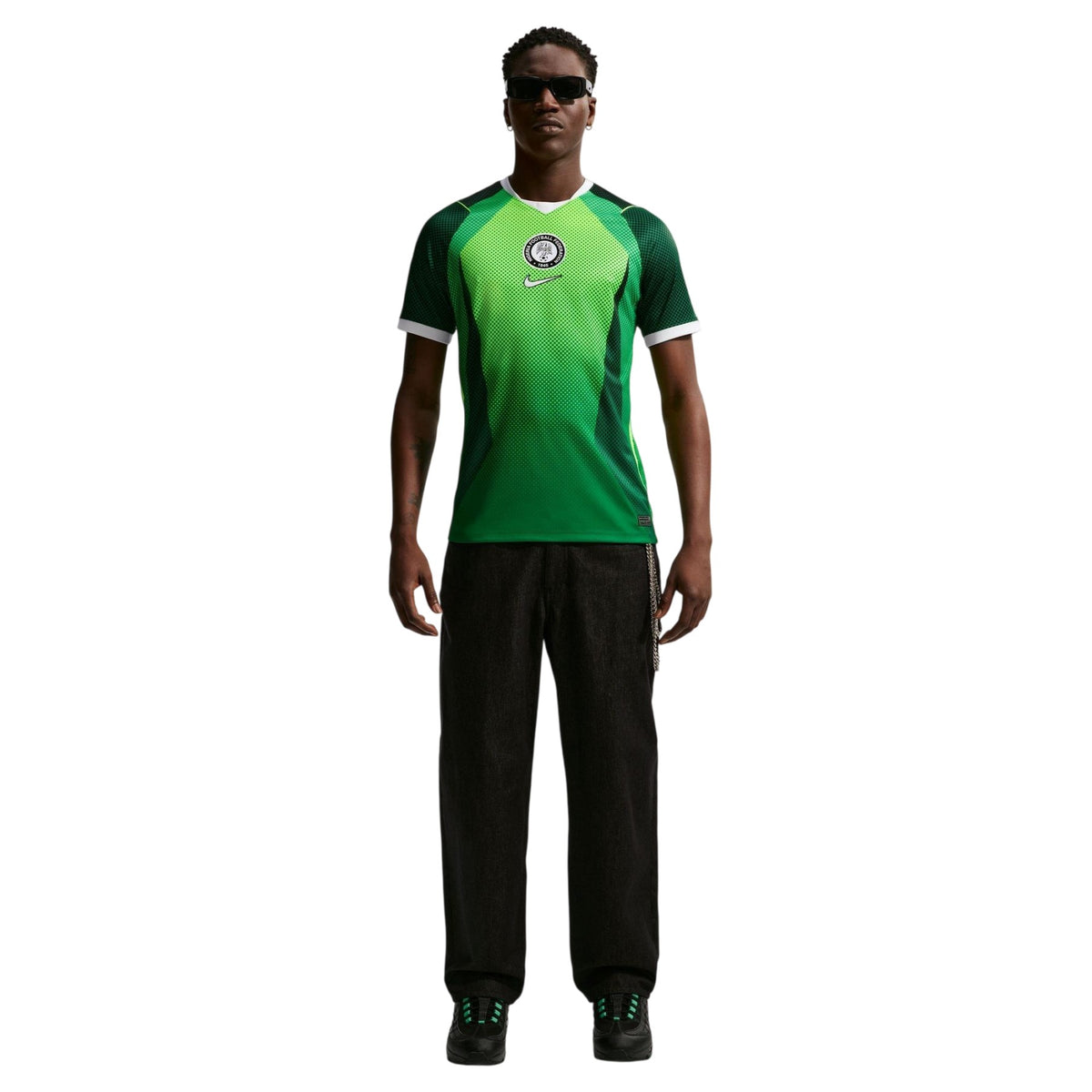 Green-White - Close up - Nike Mens 2026 World Cup Nigeria FC Football Shirt