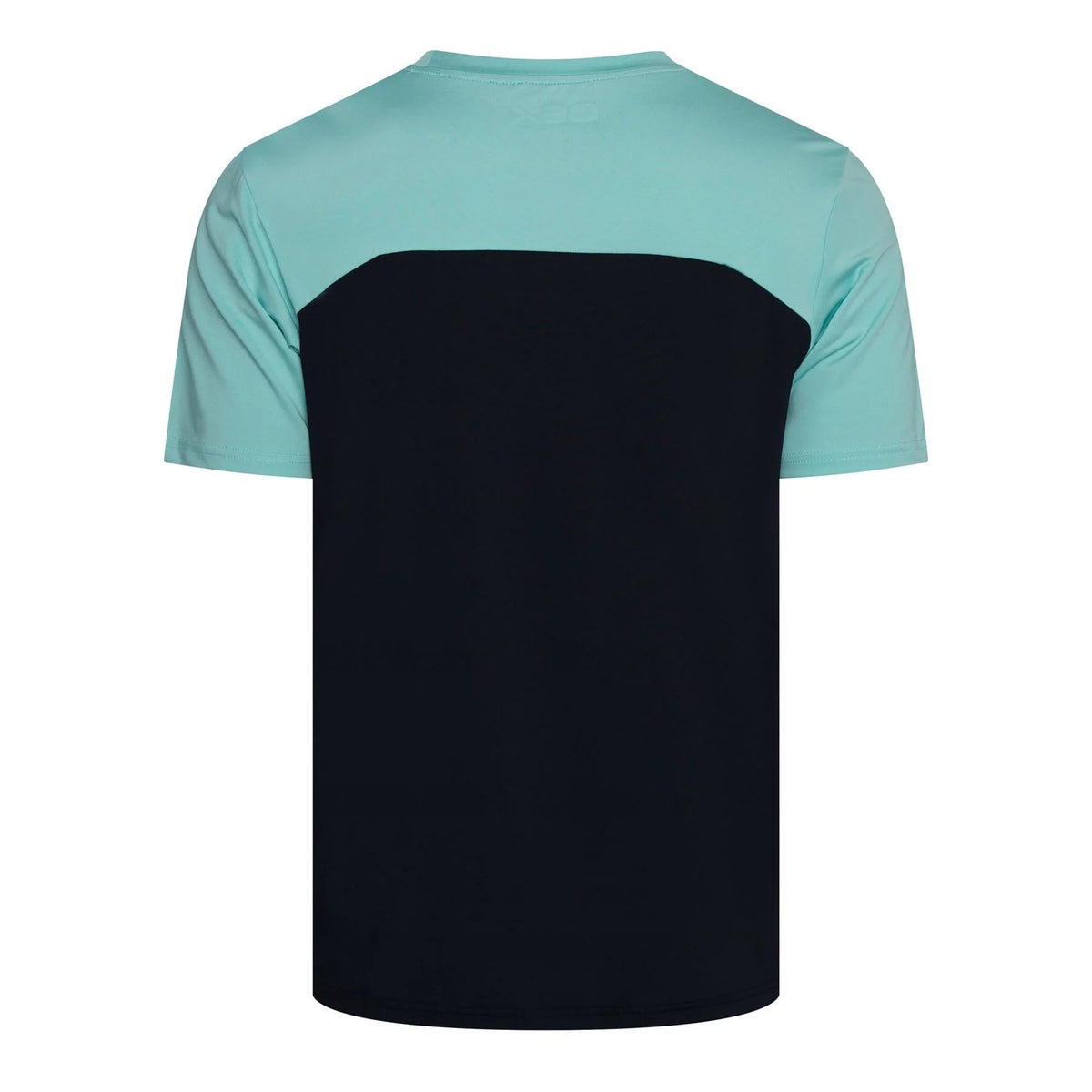 Aqua Blue-Navy - Back - OEX Mens Flynn Colour Block T-Shirt