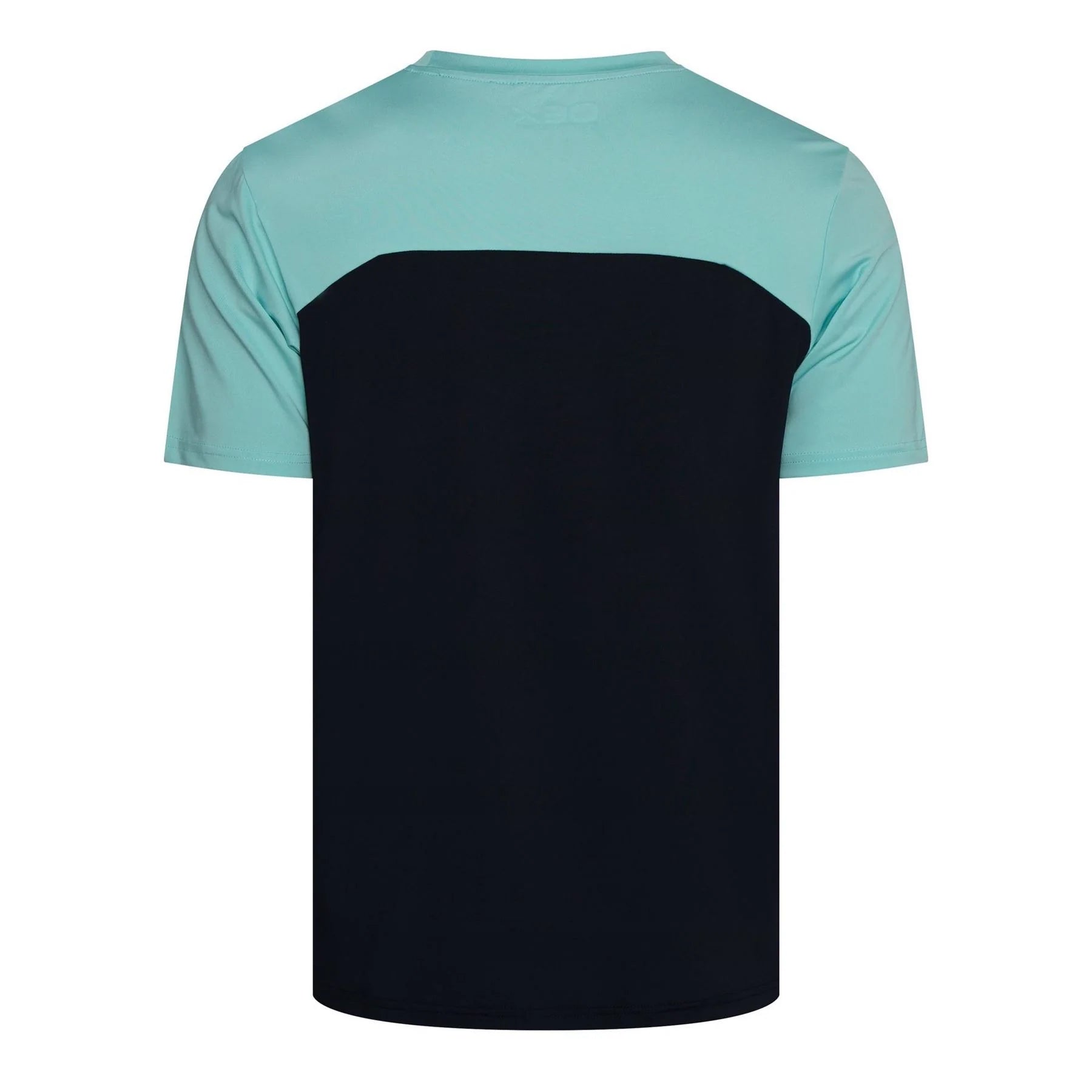 Aqua Blue-Navy - Back - OEX Mens Flynn Colour Block T-Shirt