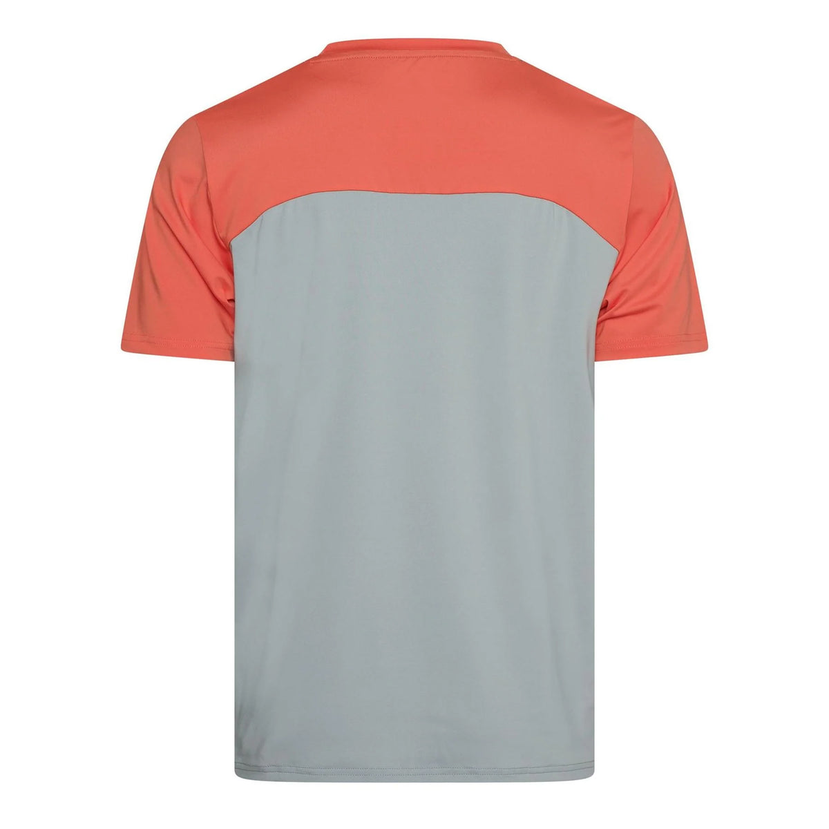 Coral-Light Grey - Back - OEX Mens Flynn Colour Block T-Shirt