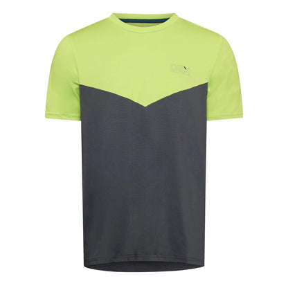 Lime-Charcoal - Front - OEX Mens Flynn Colour Block T-Shirt