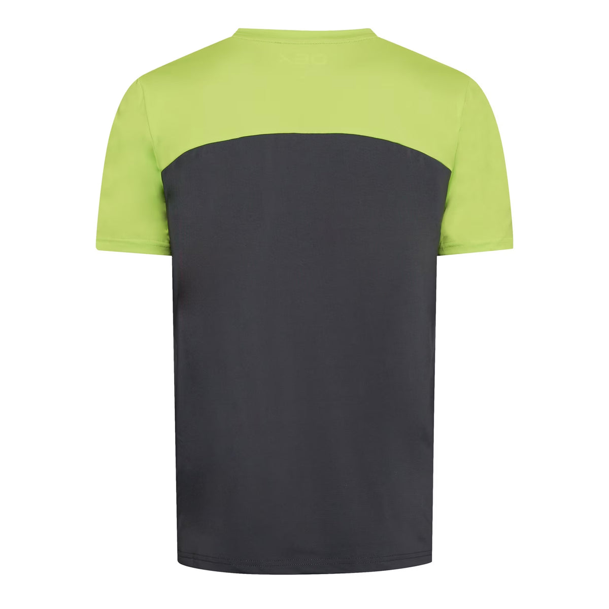 Lime-Charcoal - Back - OEX Mens Flynn Colour Block T-Shirt