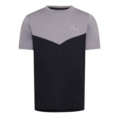 Midnight Blue-Lilac - Front - OEX Mens Flynn Colour Block T-Shirt