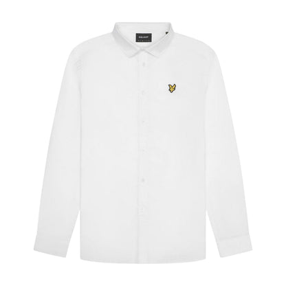 White - Front - Lyle & Scott Mens Logo Poplin Shirt