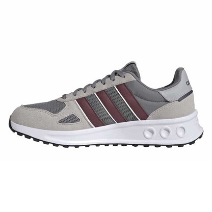 Grey Three - Side - Adidas Mens Run 84 3 Stripes Suede Trainers