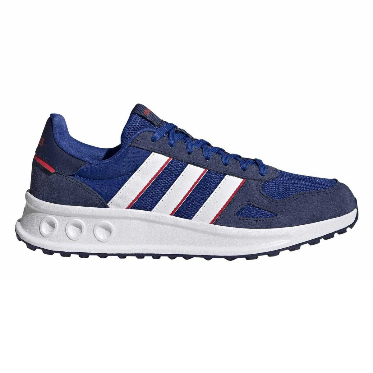 Team Royal Blue - Front - Adidas Mens Run 84 3 Stripes Suede Trainers