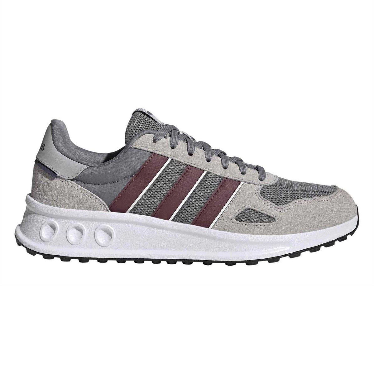 Grey Three - Front - Adidas Mens Run 84 3 Stripes Suede Trainers