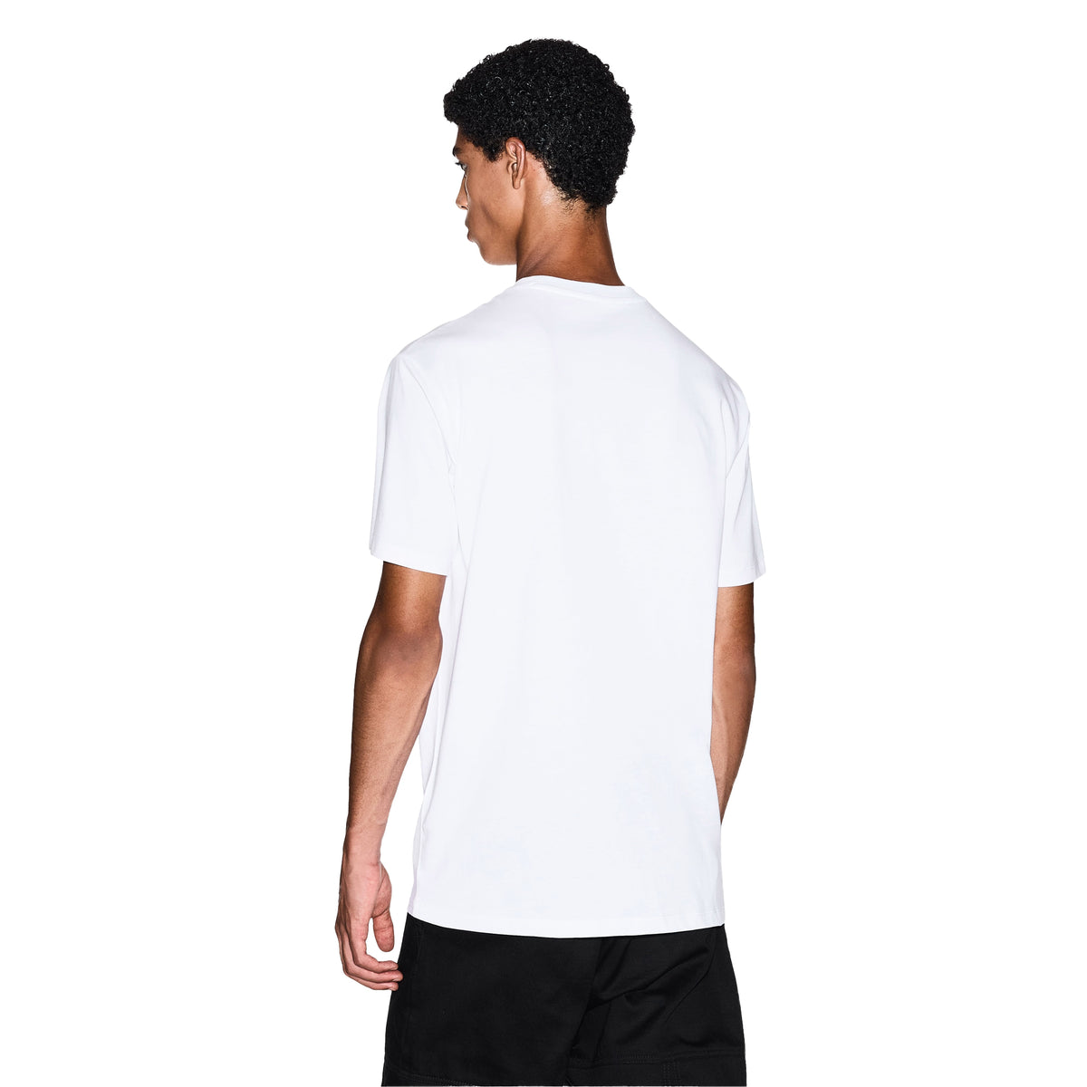 White - Close up - Armani Exchange Mens Tonal Logo Cotton T-Shirt