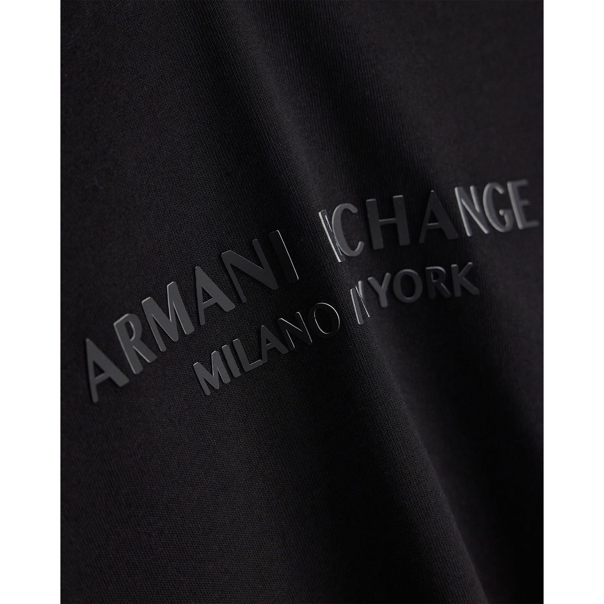 Black - Side - Armani Exchange Mens Tonal Logo Cotton T-Shirt
