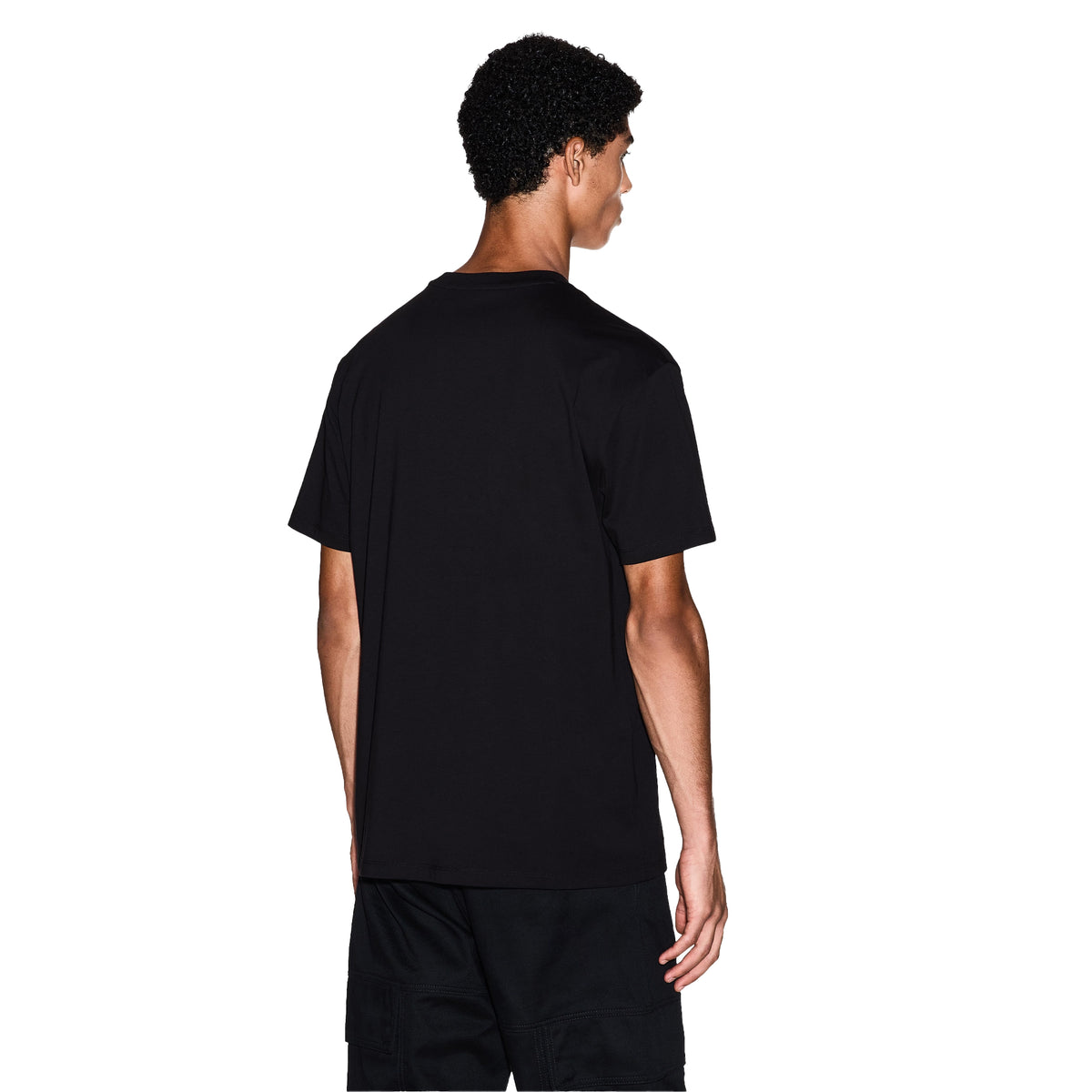 Black - Close up - Armani Exchange Mens Tonal Logo Cotton T-Shirt