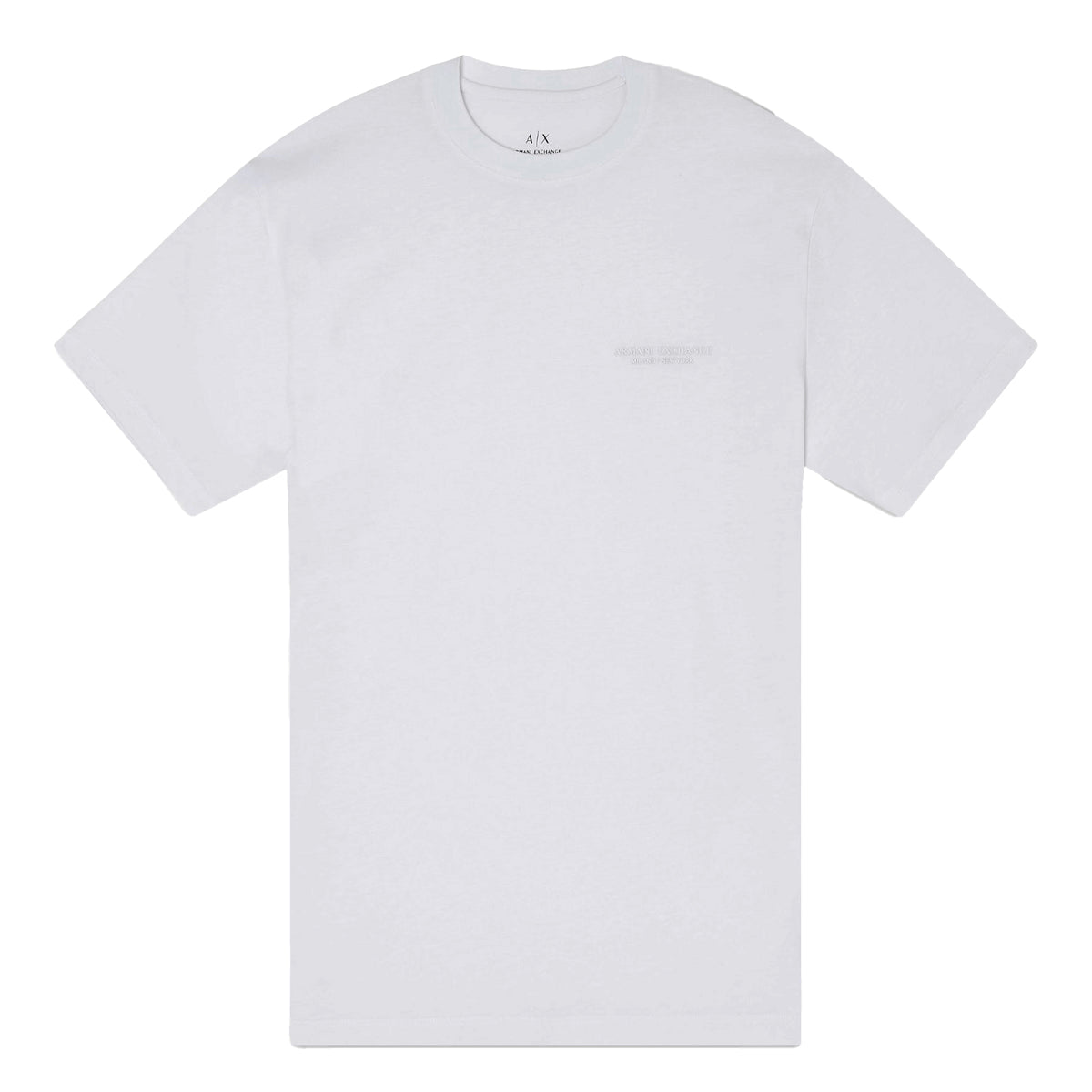 White - Front - Armani Exchange Mens Tonal Logo Cotton T-Shirt