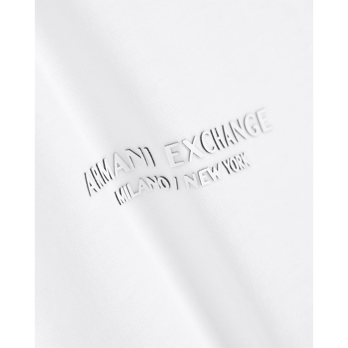 White - Side - Armani Exchange Mens Tonal Logo Cotton T-Shirt