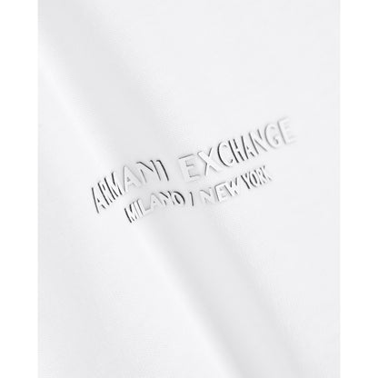 White - Side - Armani Exchange Mens Tonal Logo Cotton T-Shirt