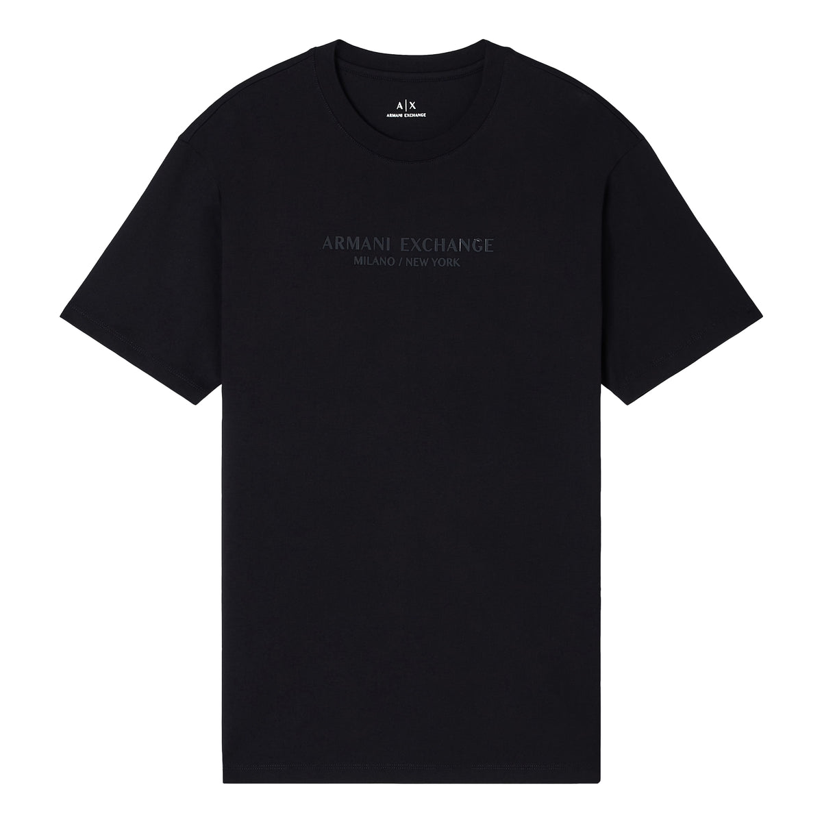 Black - Front - Armani Exchange Mens Tonal Logo Cotton T-Shirt