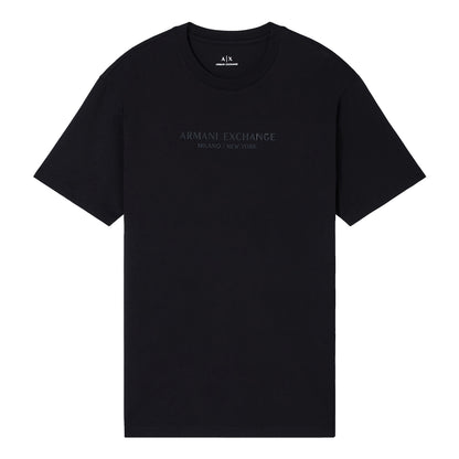Black - Front - Armani Exchange Mens Tonal Logo Cotton T-Shirt