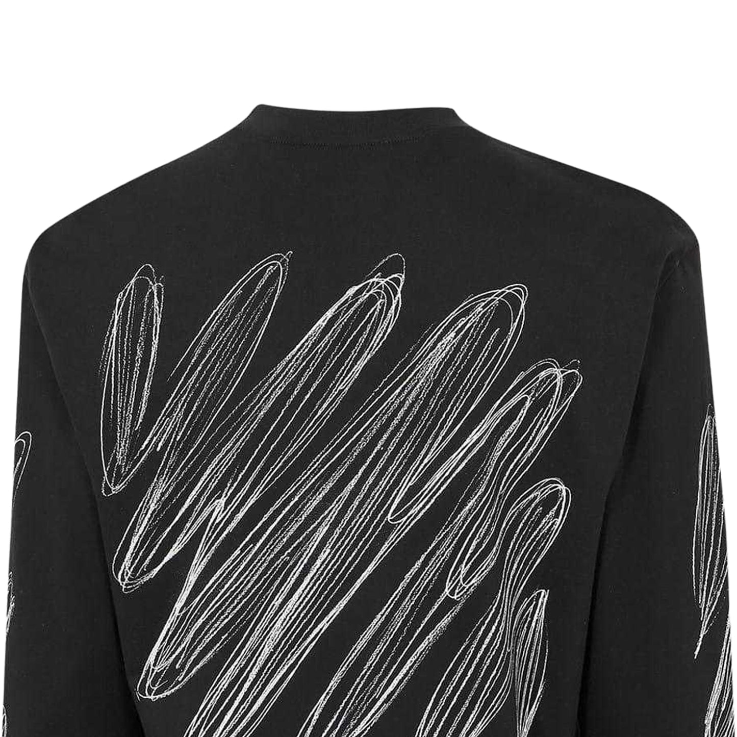 Black-White - Lifestyle - Off White Mens Crew Neck Regular Long-Sleeved T-Shirt