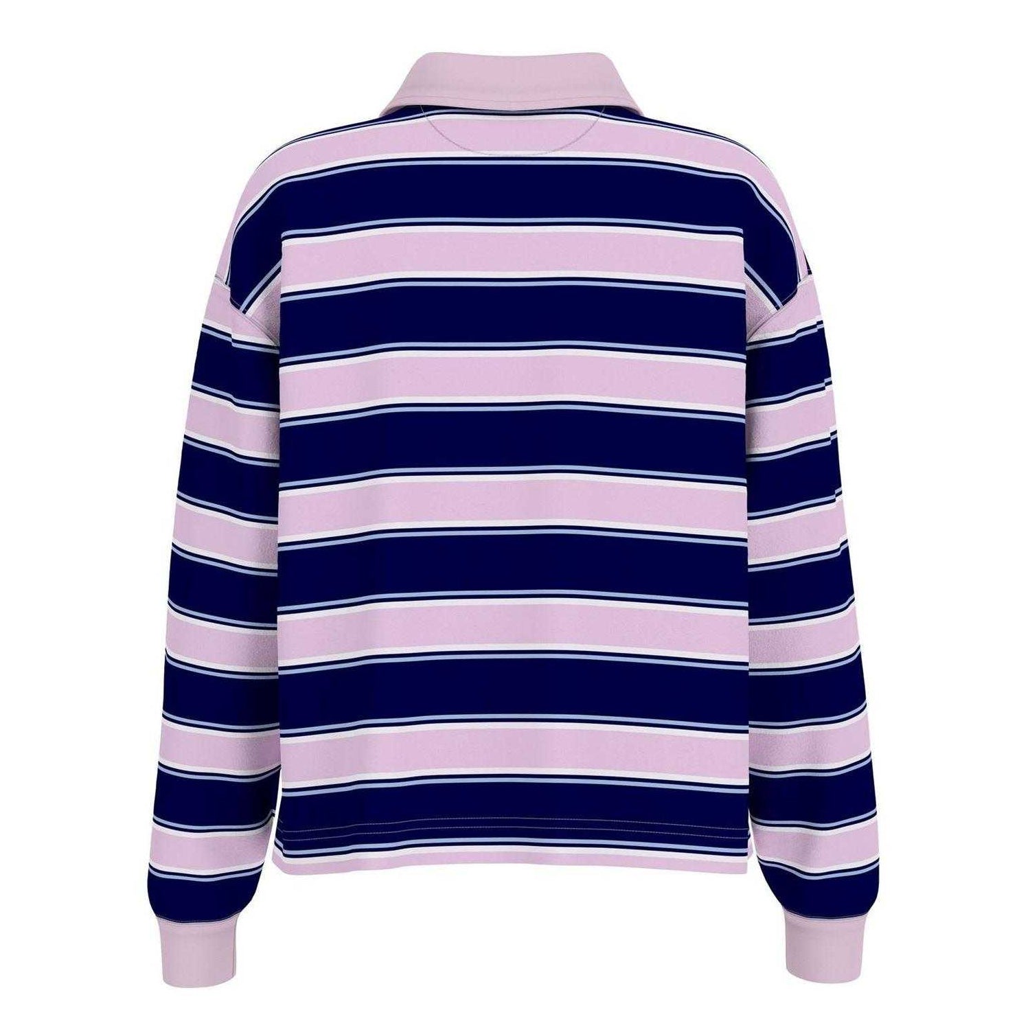 Lilac - Back - Guess Womens-Ladies Rugby Cropped Polo Shirt