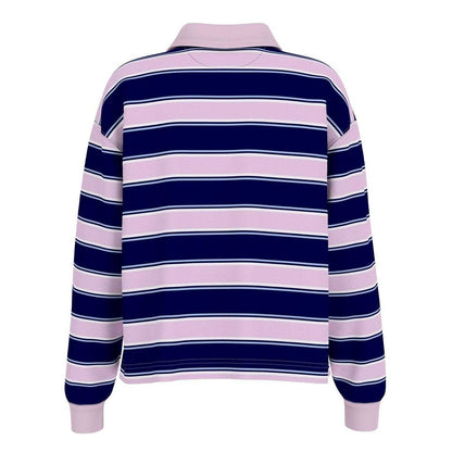 Lilac - Back - Guess Womens-Ladies Rugby Cropped Polo Shirt