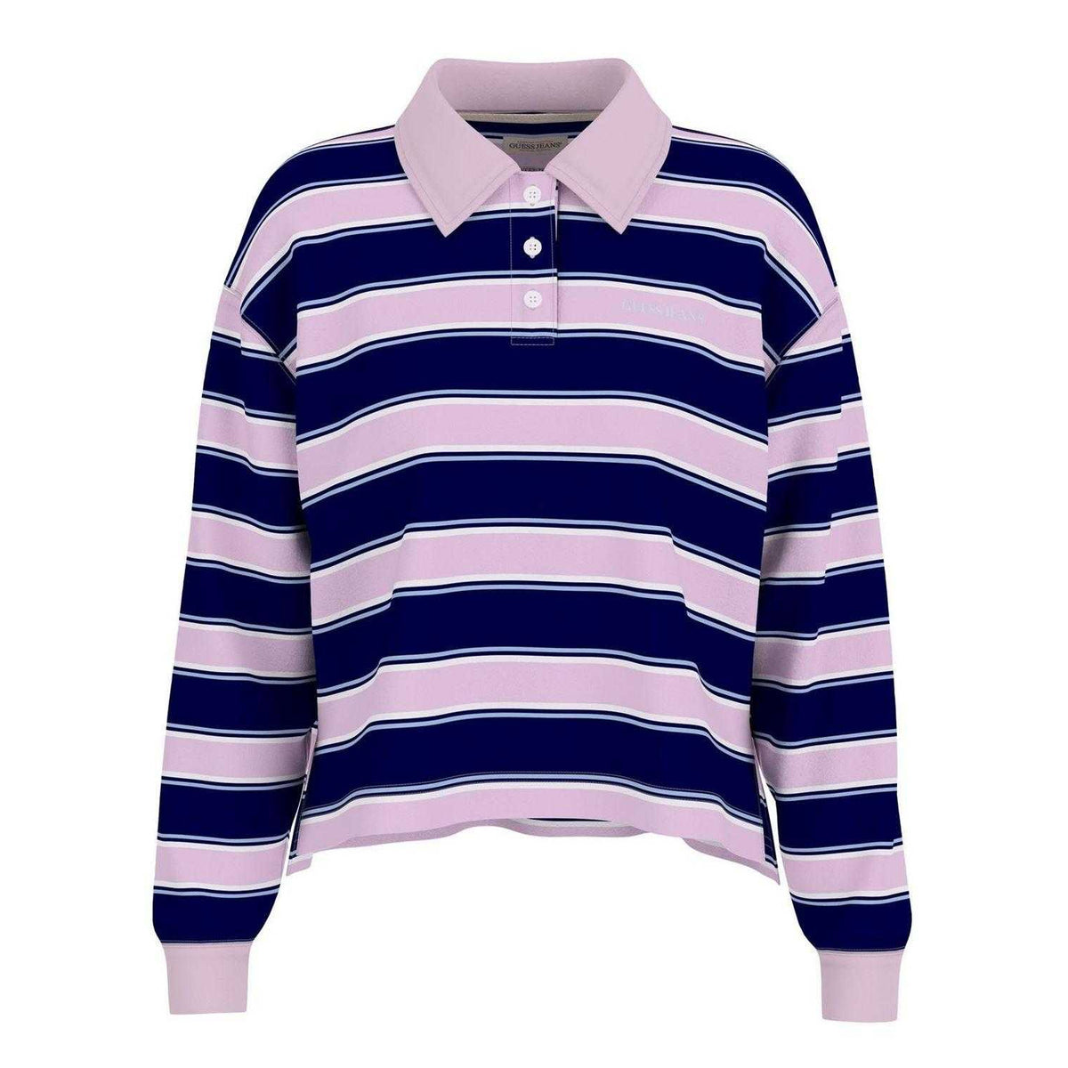 Lilac - Front - Guess Womens-Ladies Rugby Cropped Polo Shirt