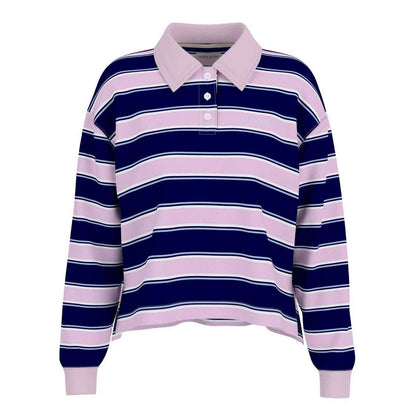 Lilac - Front - Guess Womens-Ladies Rugby Cropped Polo Shirt
