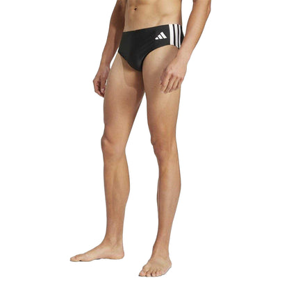 Black-White - Pack Shot - Adidas Mens 3 Stripes Swim Briefs