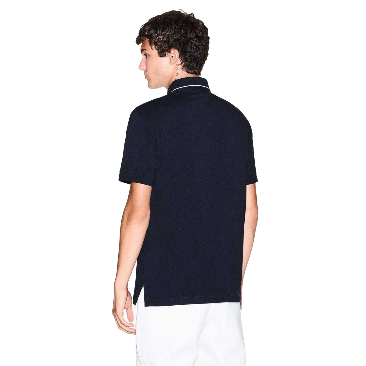 Deep Navy - Back - Armani Exchange Mens Regular Short-Sleeved Polo Shirt