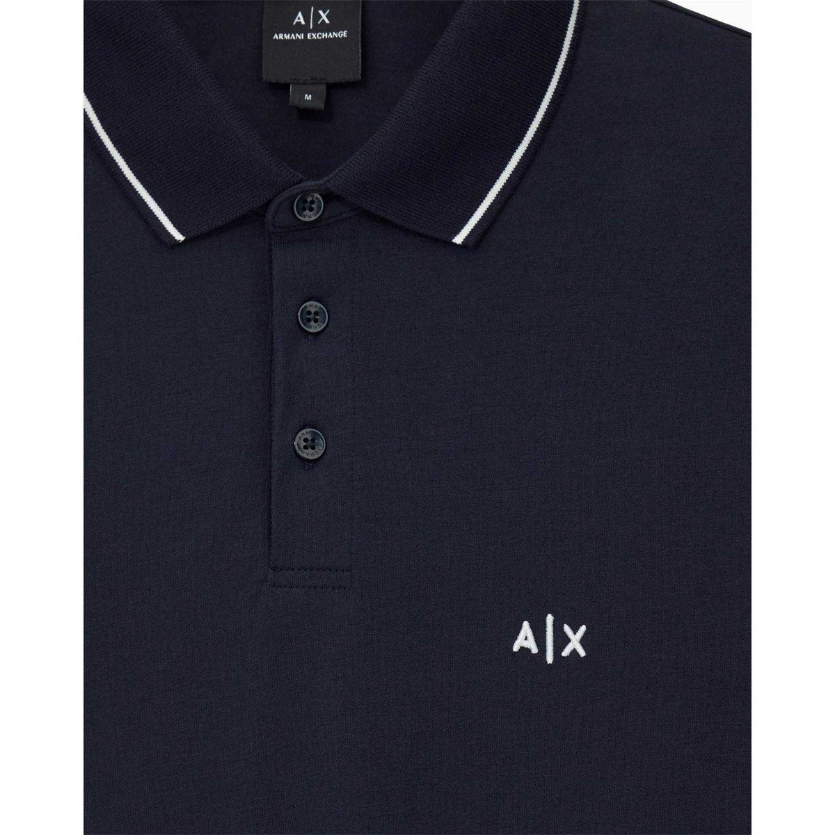 Deep Navy - Side - Armani Exchange Mens Regular Short-Sleeved Polo Shirt