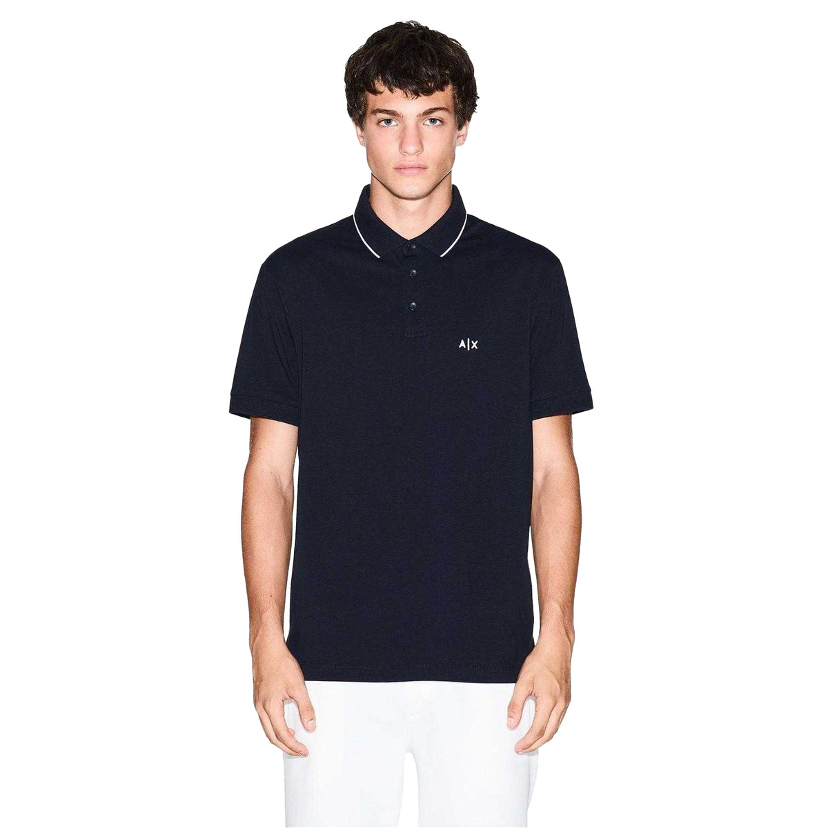 Deep Navy - Lifestyle - Armani Exchange Mens Regular Short-Sleeved Polo Shirt